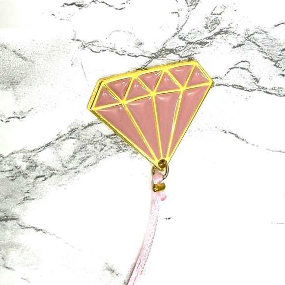 Like a Boss Metal Enamel Charm Diamond Shape Pendant Drop Dangle Bookmark - Picture 4 of 6